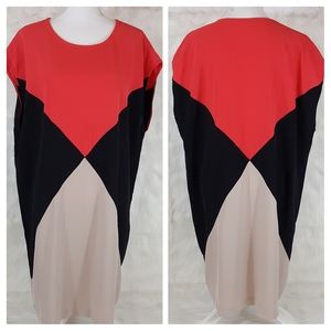 Calvin Klein Orange color-block shift dress SZ 16w